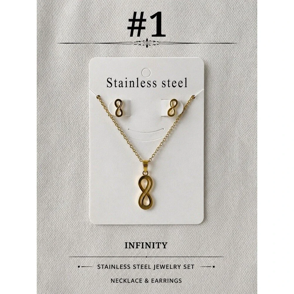 stainless steel necklace women setUnit Selections Número 5x11$